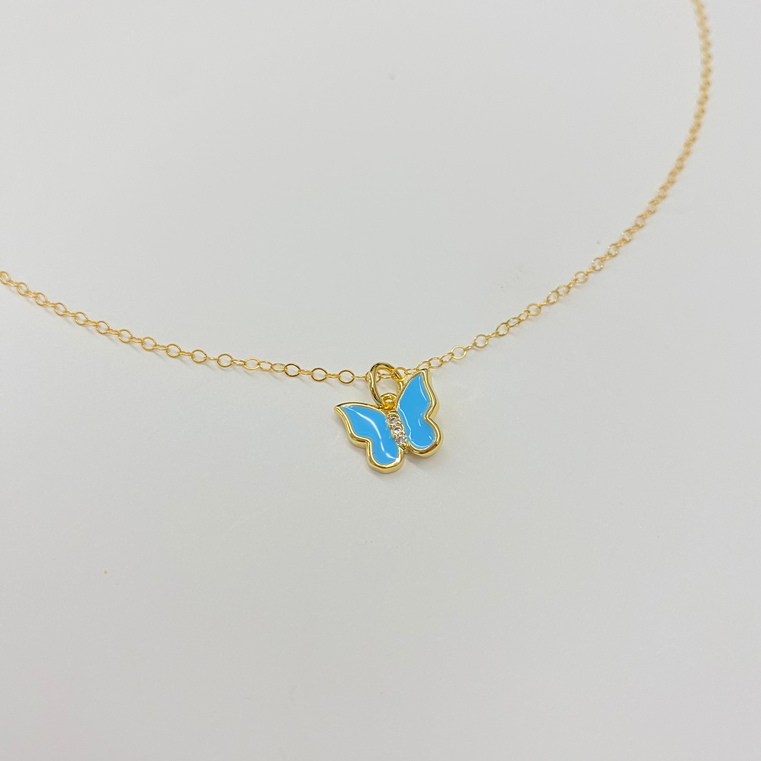 THREE RHINESTONE BUTTERFLY NECKLACE | 14K GOLD FILLED | STYLE OPTIONS - MTT Collective