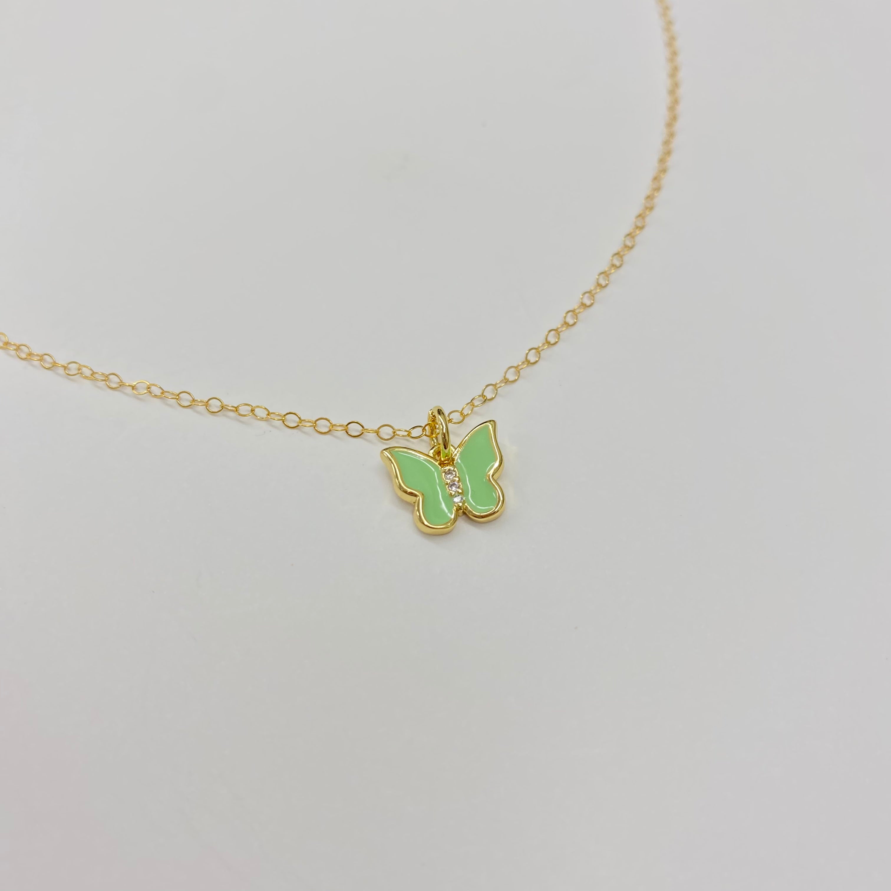 THREE RHINESTONE BUTTERFLY NECKLACE | 14K GOLD FILLED | STYLE OPTIONS - MTT Collective