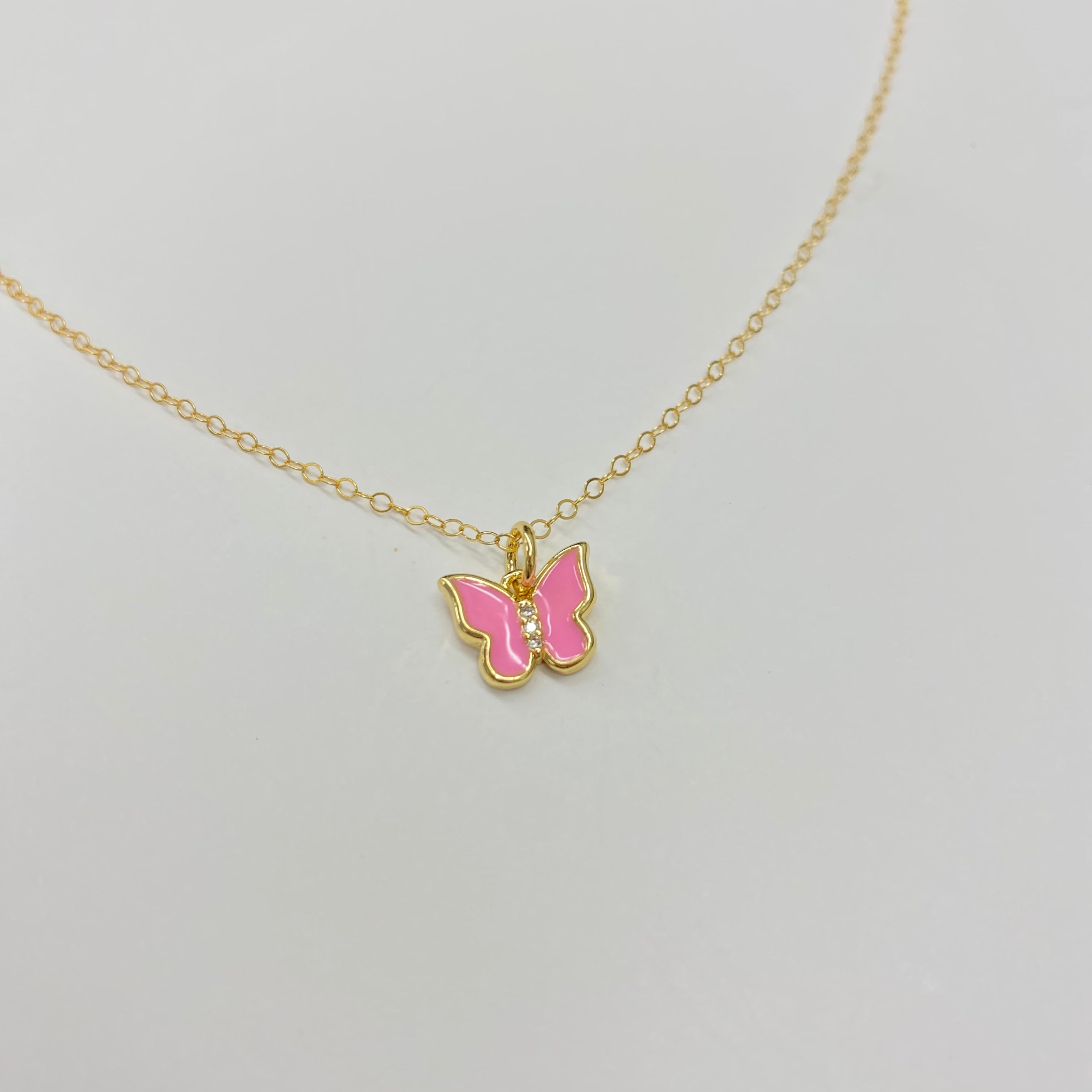 THREE RHINESTONE BUTTERFLY NECKLACE | 14K GOLD FILLED | STYLE OPTIONS - MTT Collective