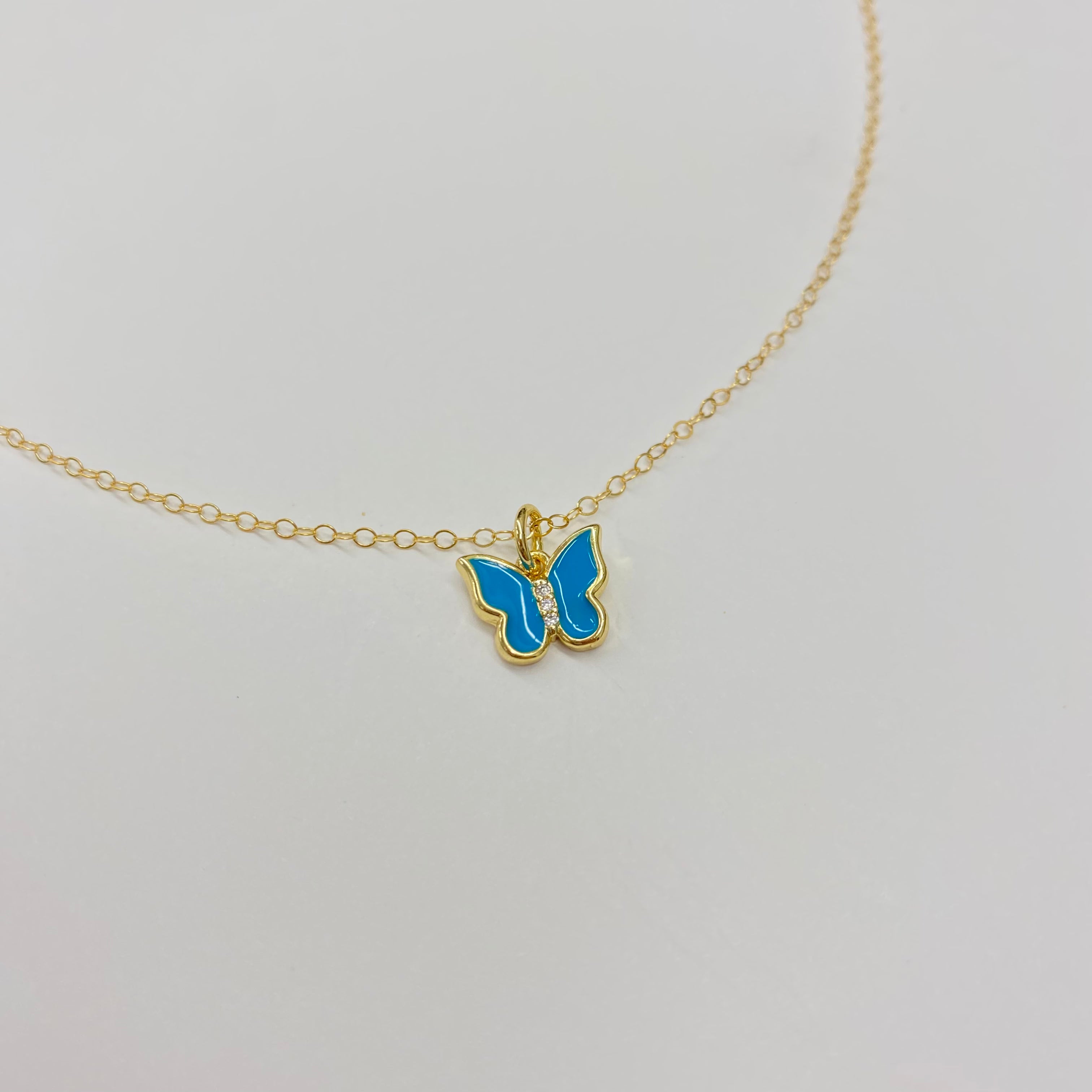 THREE RHINESTONE BUTTERFLY NECKLACE | 14K GOLD FILLED | STYLE OPTIONS - MTT Collective