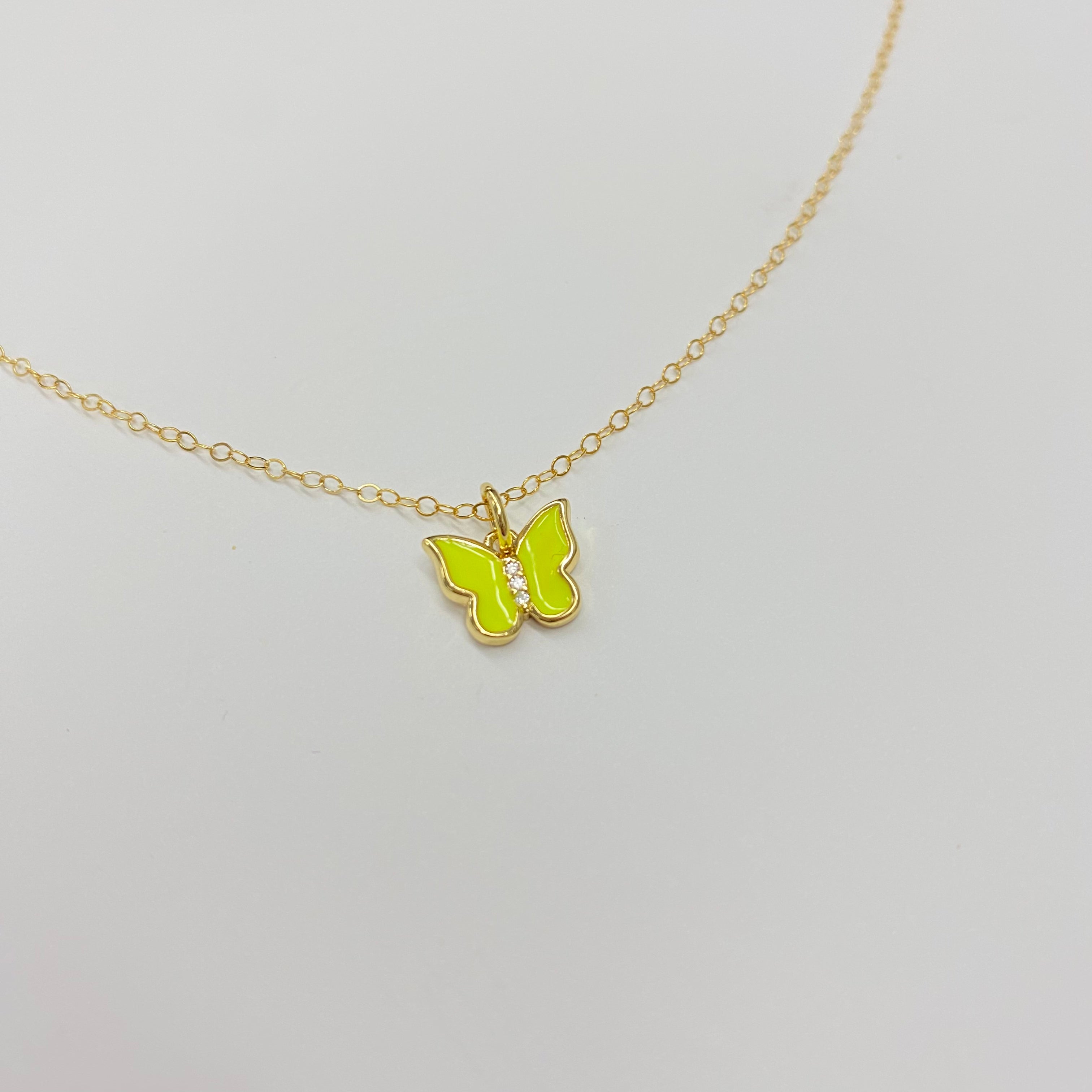 THREE RHINESTONE BUTTERFLY NECKLACE | 14K GOLD FILLED | STYLE OPTIONS - MTT Collective