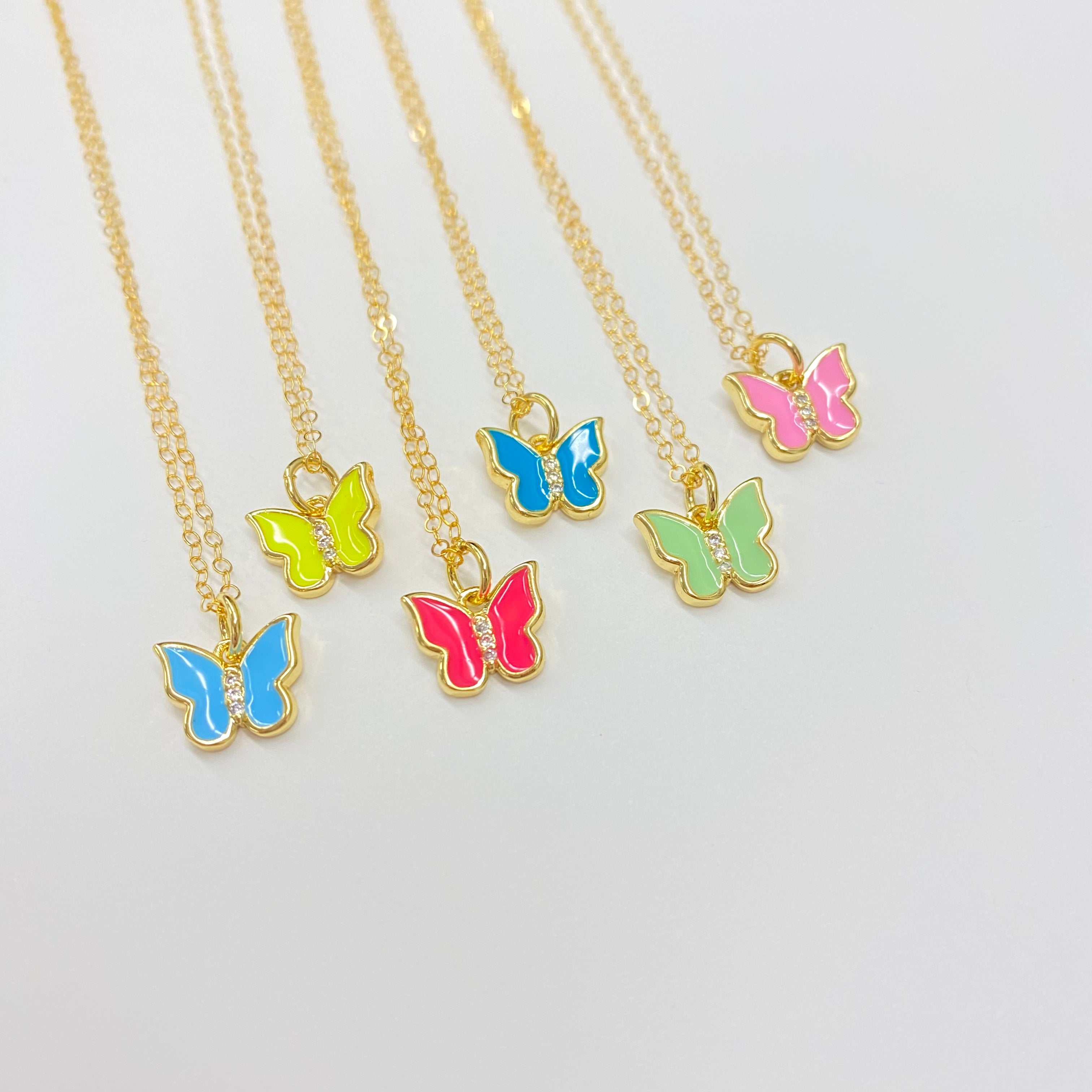 THREE RHINESTONE BUTTERFLY NECKLACE | 14K GOLD FILLED | STYLE OPTIONS - MTT Collective