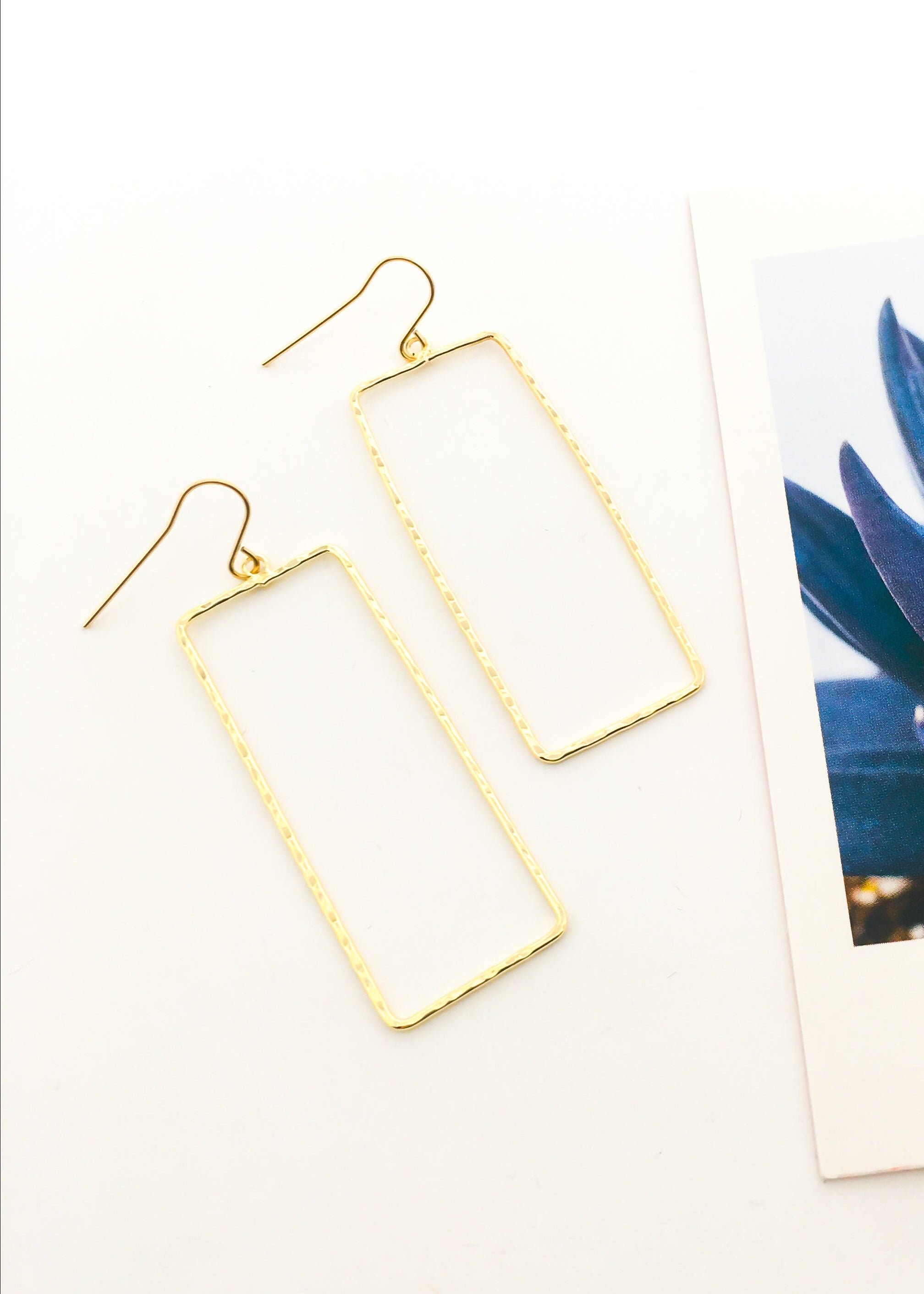 Paige Hammered Rectangle Earrings - MTT Collective
