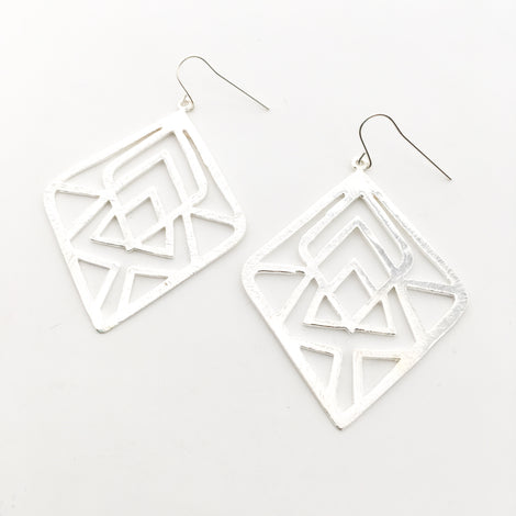 Eden Brushed Diamond Pattern Earrings - MTT Collective
