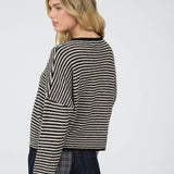 Ridge Stripe Button Down Cardigan