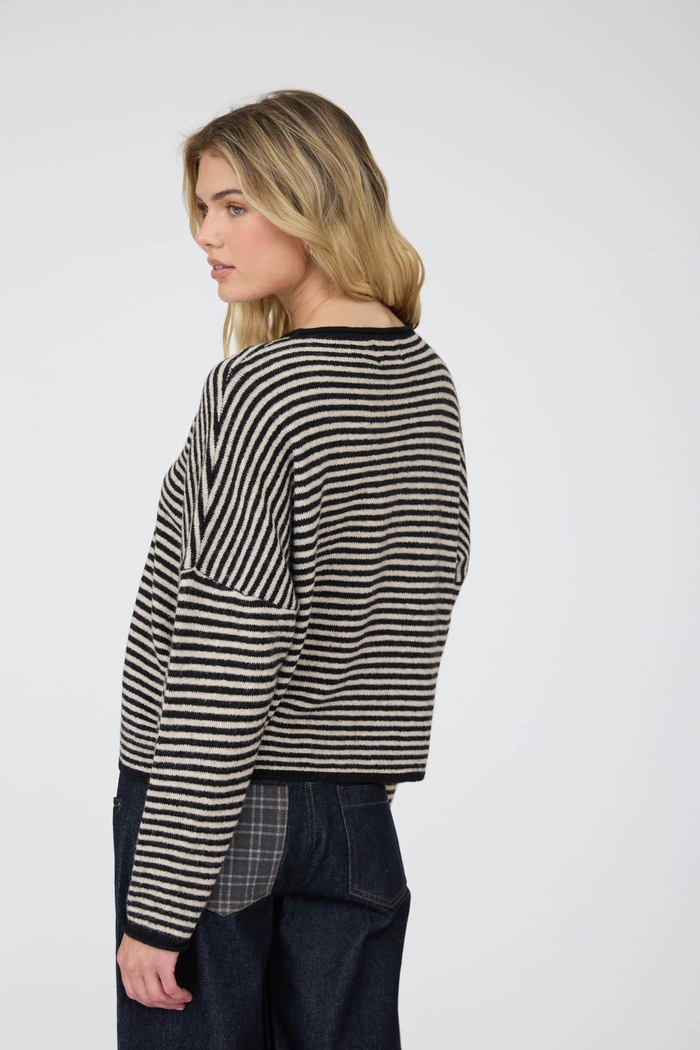 Ridge Stripe Button Down Cardigan