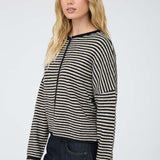 Ridge Stripe Button Down Cardigan
