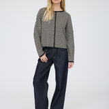 Ridge Stripe Button Down Cardigan