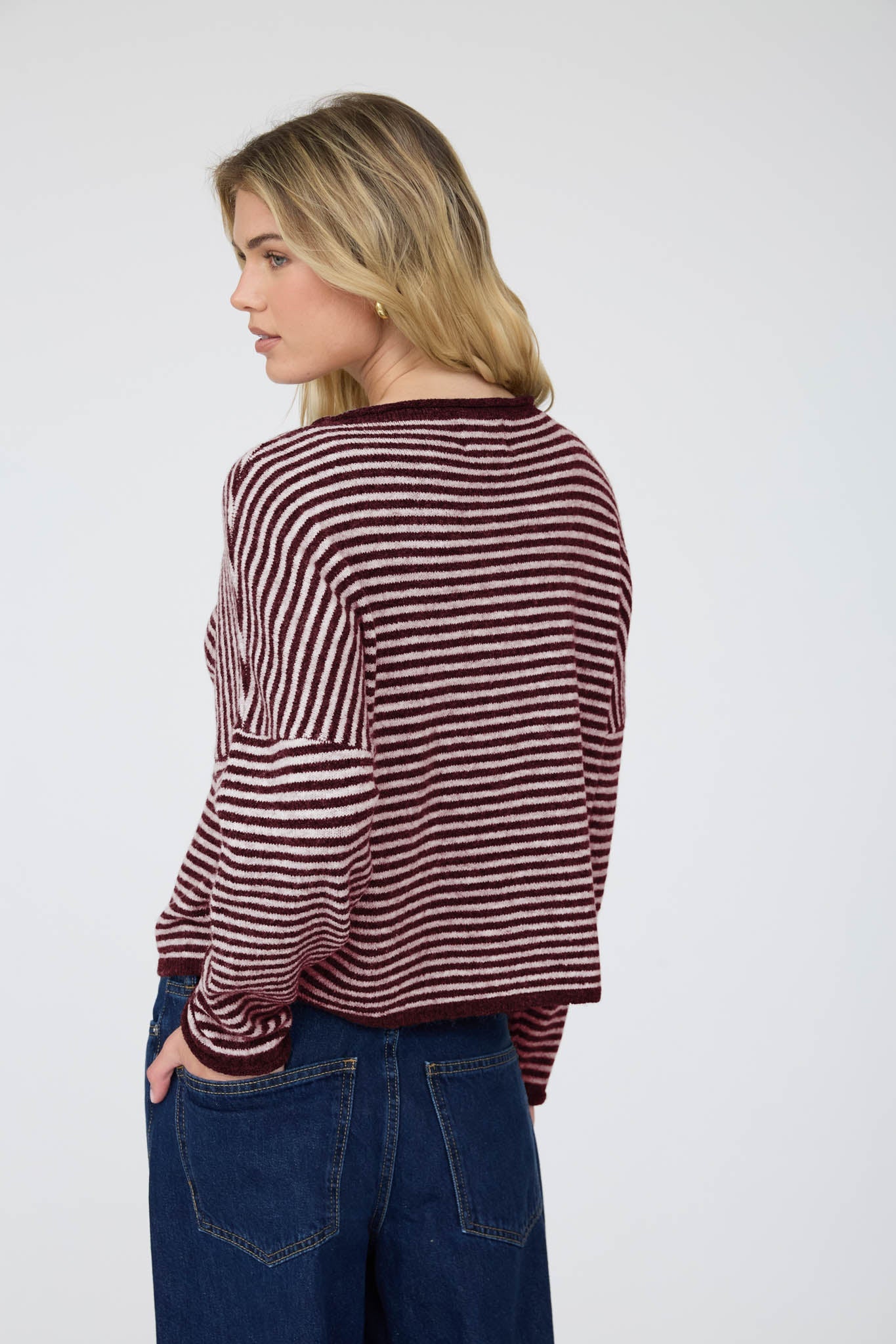 Alder Stripe Drop Shoulder Cardigan