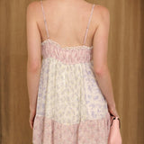 Juniper Vintage Floral Lace Trim Babydoll Dress