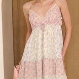 Juniper Vintage Floral Lace Trim Babydoll Dress