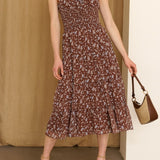 Adeline Smocked Floral Tiered Midi Dress