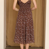 Adeline Smocked Floral Tiered Midi Dress