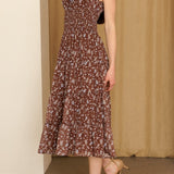 Adeline Smocked Floral Tiered Midi Dress