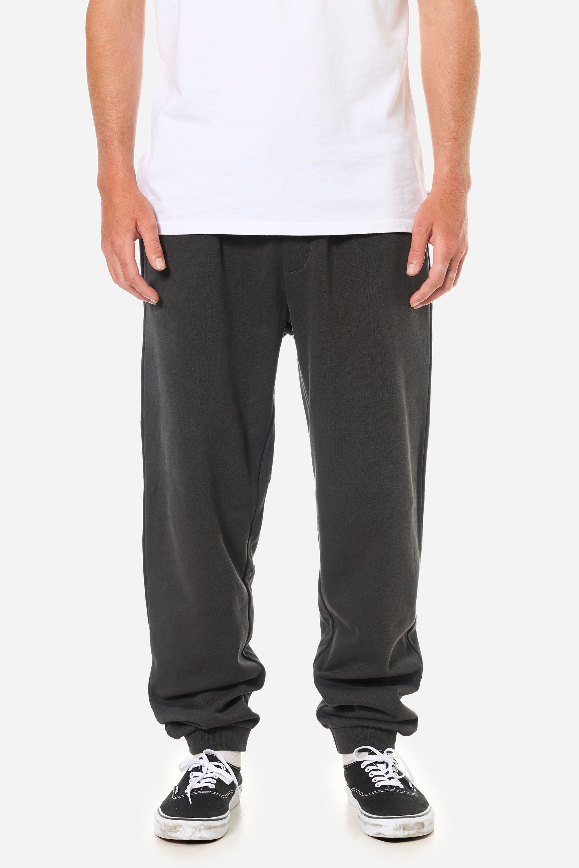 Katin Lounge Pant Black Wash - on model front