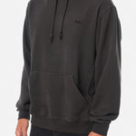 Katin Embroidered Hoodie Black Wash - on model side