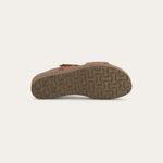 Naot Kayla sandal in Latte Brown Leather, back view