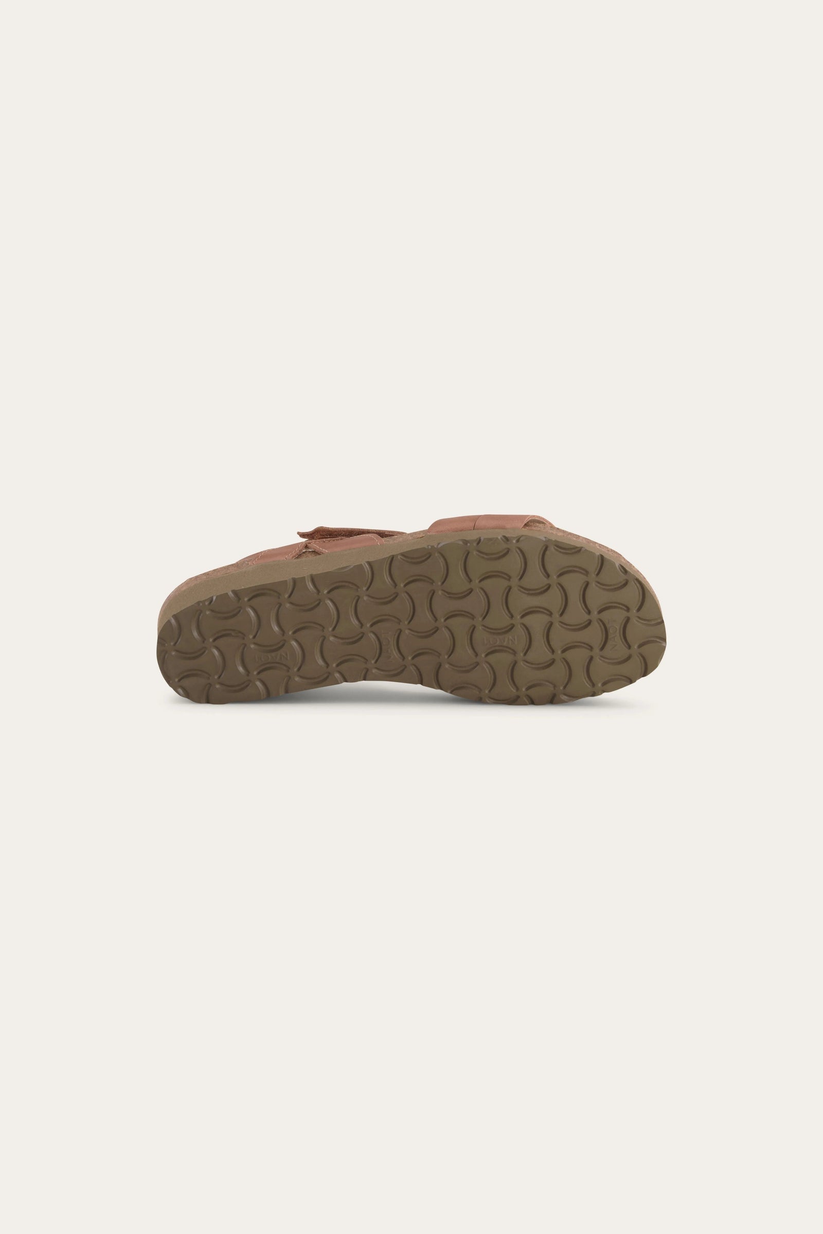 Naot Kayla sandal in Latte Brown Leather, back view