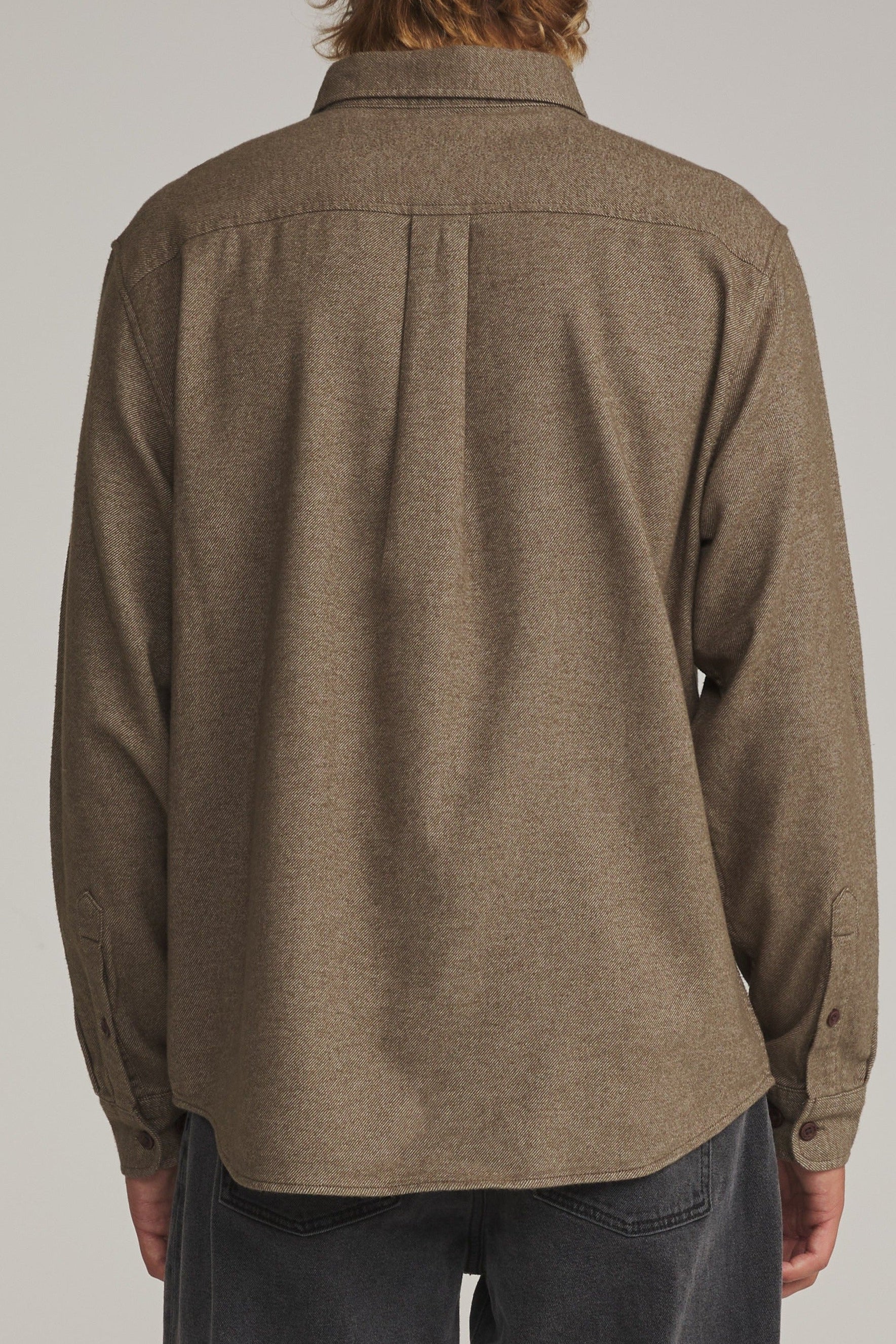 Katin Twiller Flannel Vintage Khaki - on model back