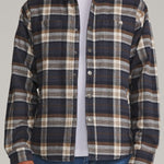Harold Plaid Shirt Jacket Navy front