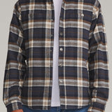 Harold Plaid Shirt Jacket Navy front
