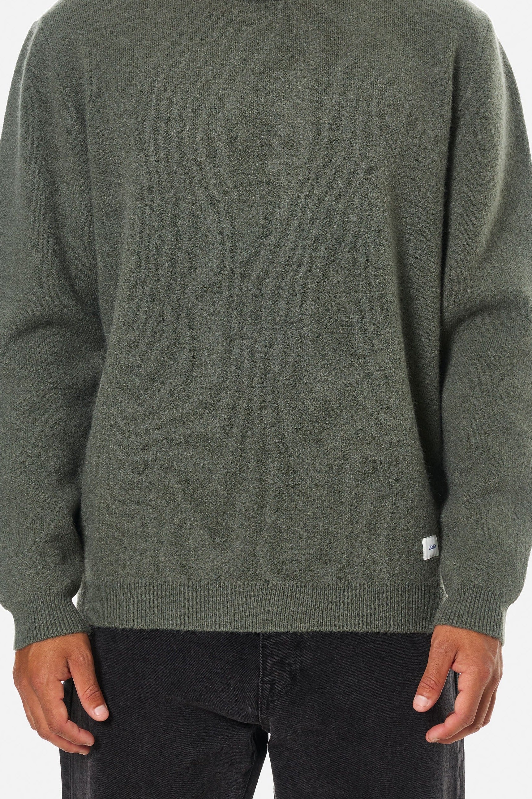 Katin Rivers Sweater in Gray Green, front on model