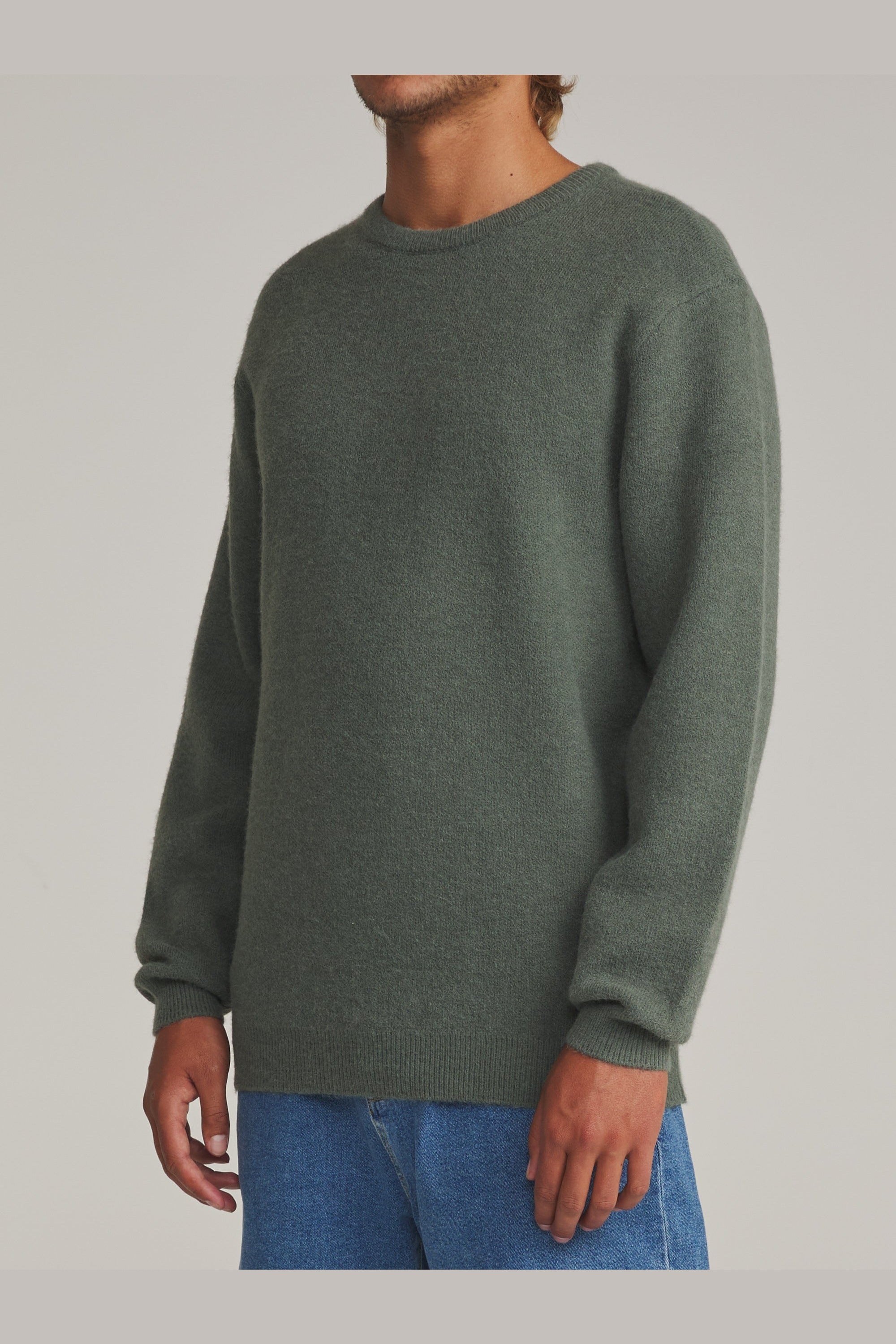 Katin Rivers Sweater Gray Green - on model side