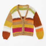 Colorful striped sweater on a white background