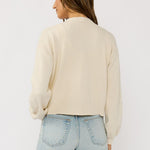 Brinley Embroidered Cardigan in Ivory, side view