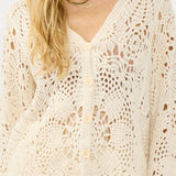 Seabrook Crochet Cardigan in Natural - MTT Collective