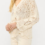 Seabrook Crochet Cardigan in Natural - MTT Collective