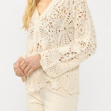 Seabrook Crochet Cardigan in Natural - MTT Collective