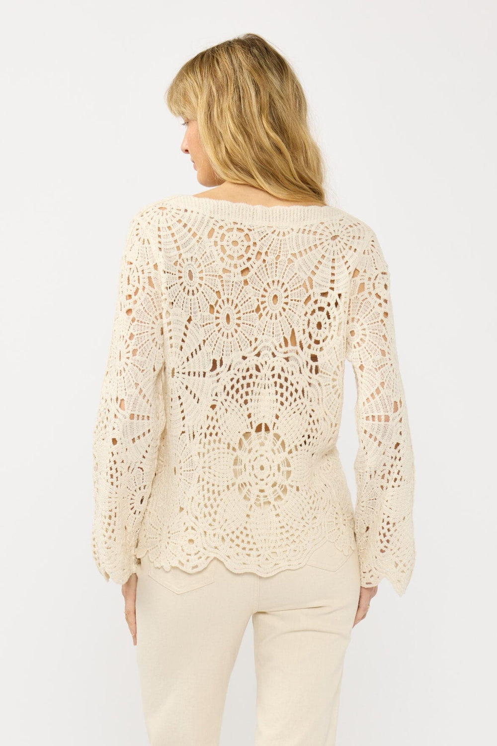 Seabrook Crochet Cardigan in Natural - MTT Collective