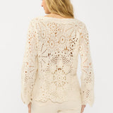 Seabrook Crochet Cardigan in Natural - MTT Collective