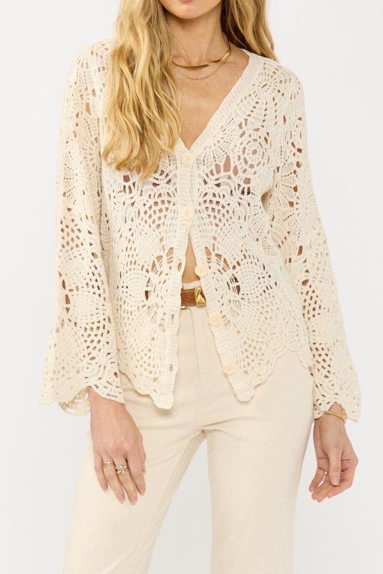 Seabrook Crochet Cardigan in Natural - MTT Collective