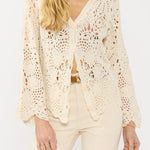 Seabrook Crochet Cardigan in Natural - MTT Collective