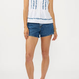 Pintuck Ruffle Sleeve Button-Down Blouse