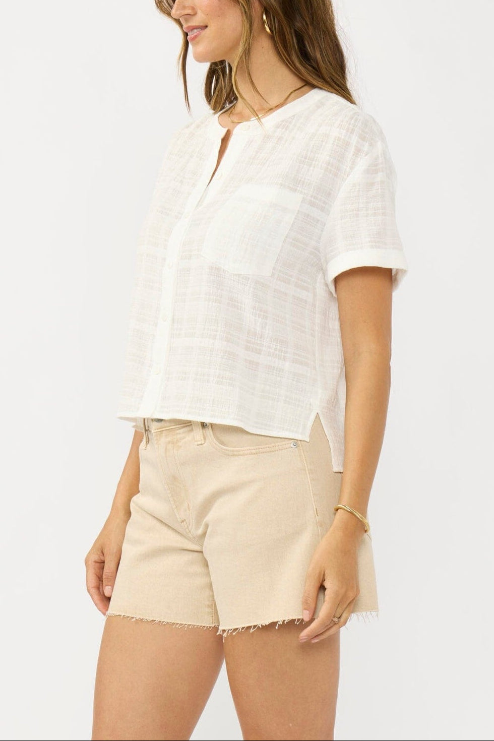 High-Low Patch Pocket Camp Shirt