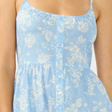 Tiered Button-Front Spaghetti Strap Maxi Dress