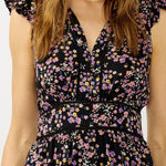 Midnight Romance Maxi Dress in Black/Pink - MTT Collective