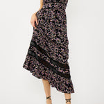 Midnight Romance Maxi Dress in Black/Pink - MTT Collective