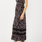 Midnight Romance Maxi Dress in Black/Pink - MTT Collective
