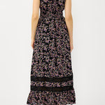 Midnight Romance Maxi Dress in Black/Pink - MTT Collective