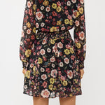 Dusk Garden Mini Dress in Black/Rust - MTT Collective