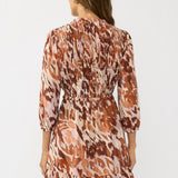 Amber Stroke Mini Dress in Nude/Brown - MTT Collective