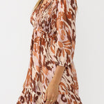 Amber Stroke Mini Dress in Nude/Brown - MTT Collective