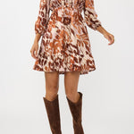 Amber Stroke Mini Dress in Nude/Brown - MTT Collective