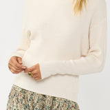 Snuggle Up Off Shoulder Sweater in Natural - front - MTT Collective
