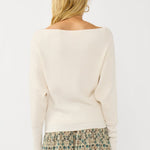 Snuggle Up Off Shoulder Sweater in Natural - back - MTT Collective
