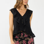 Ally Lace Top in Black, front view